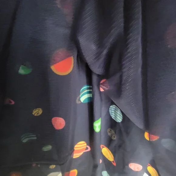 ✨cat & jack Size L(10/12) big girls dress sleeve less blue pink planets theme - Picture 7 of 7